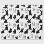 Papier Cadeau Français moderne Bulldog Noël (Plat)