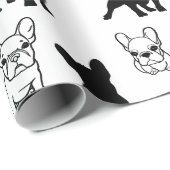 Papier Cadeau Français moderne Bulldog Noël (Coin rond)