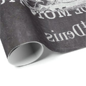 Papier Cadeau français pays paris thé fête chalkboard teapot (Coin rond)