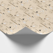 Papier Cadeau Français rose : Design Motif chic. (Coin)