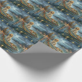 Papier Cadeau Français Setter Christmas Festive Voyage (Coin)