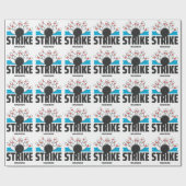 Papier Cadeau Frappe Bowling Nom Personnalisé (Plat)