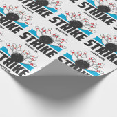Papier Cadeau Frappe Bowling Nom Personnalisé (Coin)