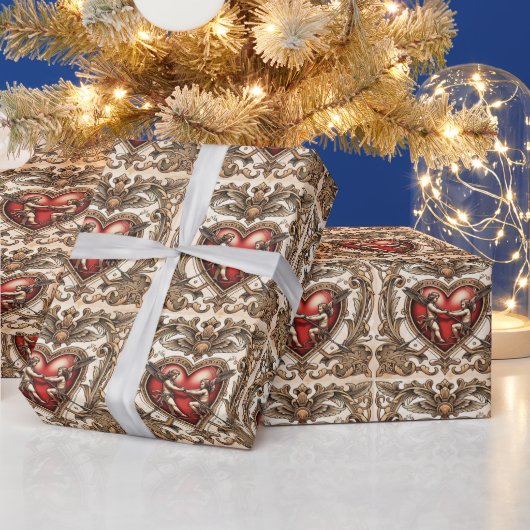 Papier Cadeau "Frappe de flèche de chaîne cardiaque" (Vacances)