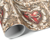 Papier Cadeau "Frappe de flèche de chaîne cardiaque" (Coin rond)