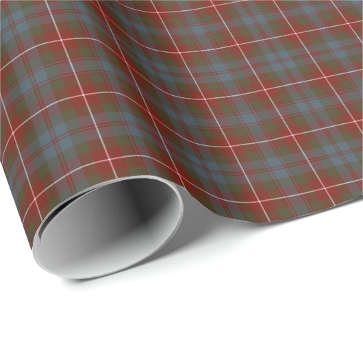 Papier Cadeau Fraser de Lovat Clan Patiné Tartan (Coin rond)