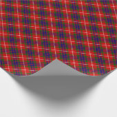 Papier Cadeau Fraser tartan rouge vert bleu violet plaid (Coin)