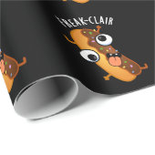 Papier Cadeau Freak-clair Funny Eclair Pun Dark BG (Coin rond)