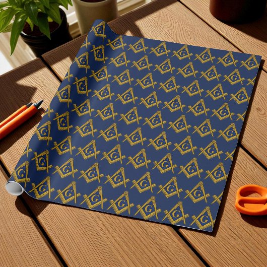 Papier Cadeau Freemason Masonic Carré et Compass Freemasony
