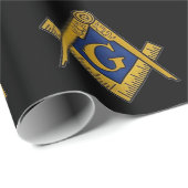 Papier Cadeau Freemason Masonic Carré et Compass Freemasony W (Coin rond)