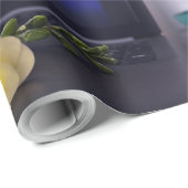 Papier Cadeau Freesia jaune blanc (Coin rond)