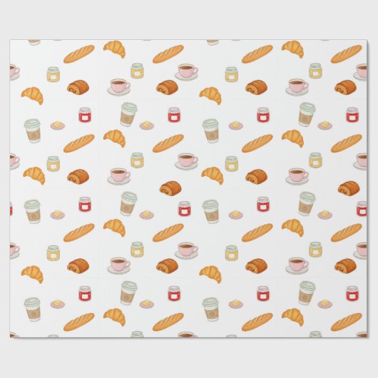 Papier Cadeau French Bakery Morning Pattern (Plat)