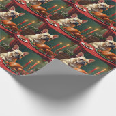 Papier Cadeau French Bulldog Christmas Eve Feast Painting (Coin)