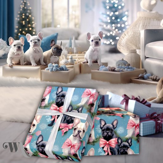 Papier Cadeau French Bulldog Christmas Joy