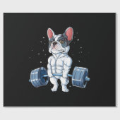 Papier Cadeau French Bulldog Poids Funny Deadlift Gym (Plat)