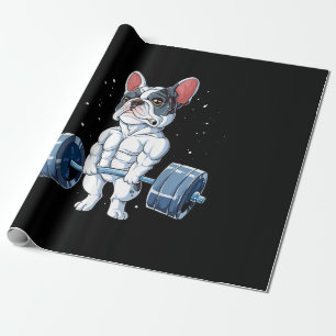 Papier Cadeau French Bulldog Poids Funny Deadlift Gym