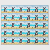 Papier Cadeau French Bulldog sur la plage (Plat)