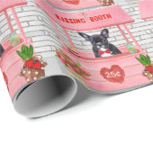 Papier Cadeau French Bulldog Valentine's Day Kissing Booth (Coin rond)