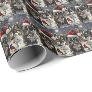 Papier Cadeau French Bulldog Winter Wonderland Christmas Joie