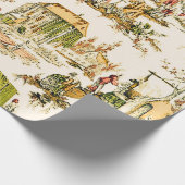 Papier Cadeau French Creme Toile Chinoiserie Rustique Découpage (Coin)