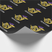 Papier Cadeau French Horn Funny Music Instrument Pun Dark BG (Coin)