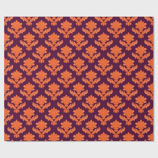 Papier Cadeau French Tapestry Orange Burgundy (Plat)