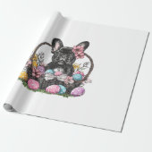 Papier Cadeau Frenchie Chien de Pâques Frenchie Chien Œufs Dessi (Déroulé)