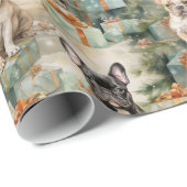 Papier Cadeau Frenchie Festive Bliss (Coin rond)