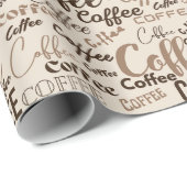 Papier Cadeau Frénésie de café infusé (Coin rond)