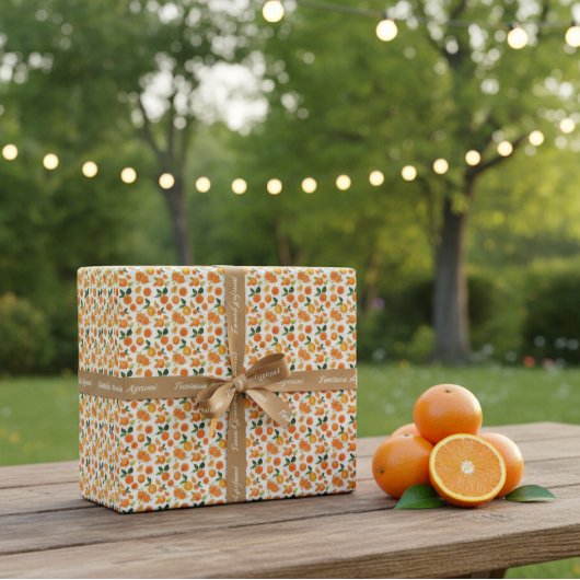 Papier Cadeau Fresh Orange Citrus Pattern Gift Wrap Paper