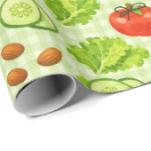 Papier Cadeau Fresh Salad Vegetable Pattern (Coin rond)