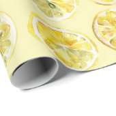 Papier Cadeau Fresh Yellow Lemons   (Coin rond)