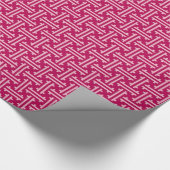 Papier Cadeau Fret chinois Art déco, rose fuchsia (Coin)