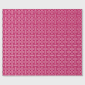 Papier Cadeau Fret chinois Art déco, rose fuchsia (Plat)