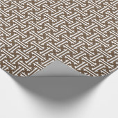 Papier Cadeau Fret chinois Art déco, Taupe Tan et blanc (Coin)