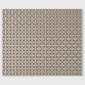 Papier Cadeau Fret chinois Art déco, Taupe Tan et blanc (Plat)