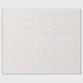 Papier Cadeau Fretwork Chippendale rose et vert (Plat)