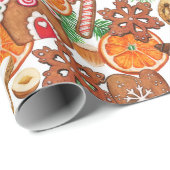 Papier Cadeau Friandises de fêtes (Coin rond)