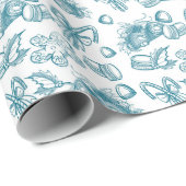 Papier Cadeau Friandises de fêtes - Glace (Transparent) (Coin rond)