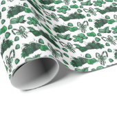 Papier Cadeau Friandises de fêtes - Menthe (solide) (Coin rond)
