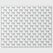 Papier Cadeau Frida Kahlo "FK" Monogram Signature Pattern (Plat)
