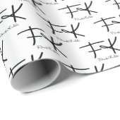 Papier Cadeau Frida Kahlo "FK" Monogram Signature Pattern (Coin rond)