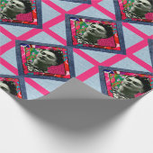 Papier Cadeau Frida Kahlo Retro Pink Denim (Coin)