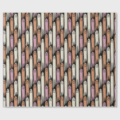 Papier Cadeau Friendly Ghosts in retro colors on black (Plat)