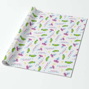 Papier Cadeau FRIENDS™ Motif Taxi et Fontaine à Eau