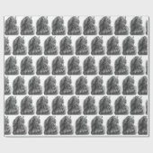 Papier Cadeau Friesian Horse Portrait Wavy Mane (Plat)