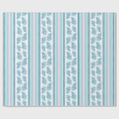 Papier Cadeau Frilly Frond Stripe in Pink and Aqua (Plat)