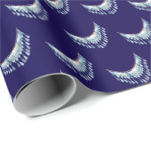 Papier Cadeau Fringe Bleu Boho (Coin rond)
