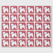 PAPIER CADEAU FRISE DE BICHON (Plat)