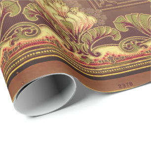Papier Cadeau frise florale victorienne élégante fleur Art nouve
